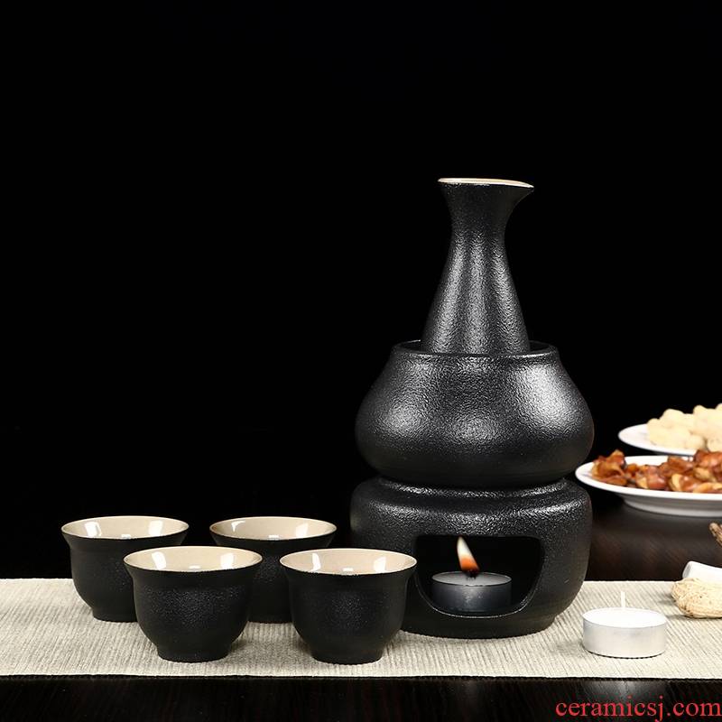 Qiao mu coarse pottery warm wine pot hot hot hip tea stove cooking wine pot liquor wine yellow rice wine hip flask half jins of set temperature