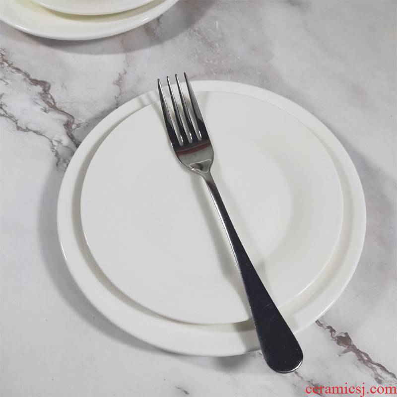 Table garbage plates 6 inch small flat ceramic ipads plate household 10 a pure white Table to spit the ipads light and pure