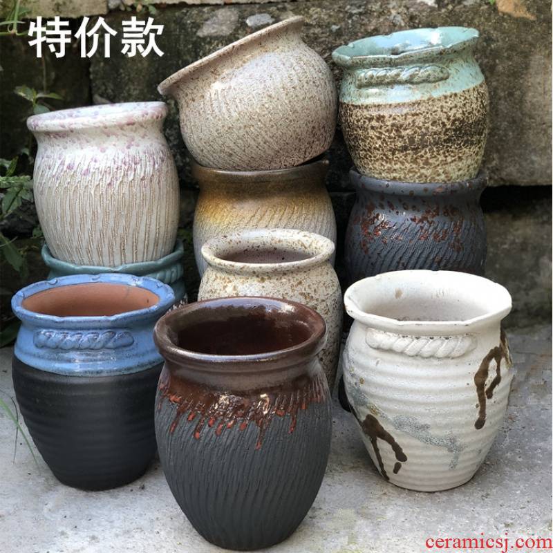 Special coarse pottery son fleshy flowers green plant POTS much meat basin breathable purple sand pottery mage plant zhuang zi