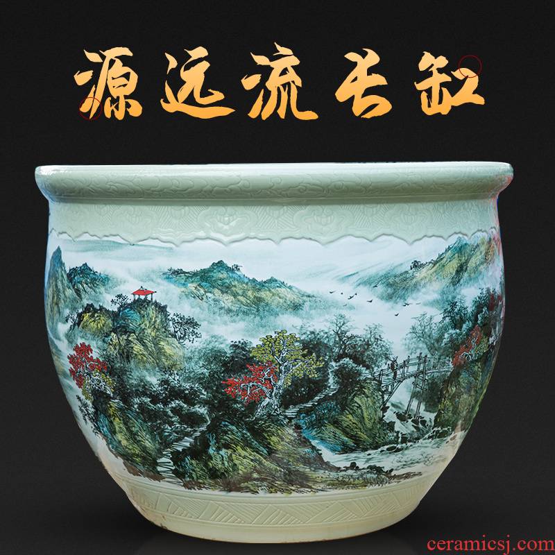 Jingdezhen ceramics has a long history in the hand - made landing fish tank sitting room garden furnishing articles study calligraphy and painting the receive a potted plant POTS
