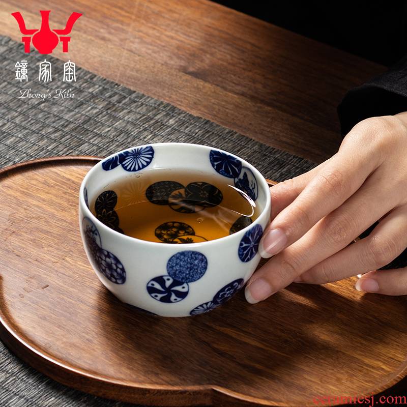 Clock home up jingdezhen porcelain cups maintain both inside and outside the ball flower small single CPU personal kunfu tea special ceramic cup