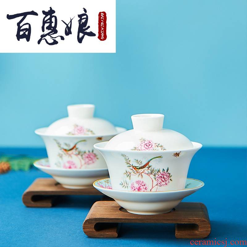(niang China garden ipads porcelain three tureen of garden style gift boxes