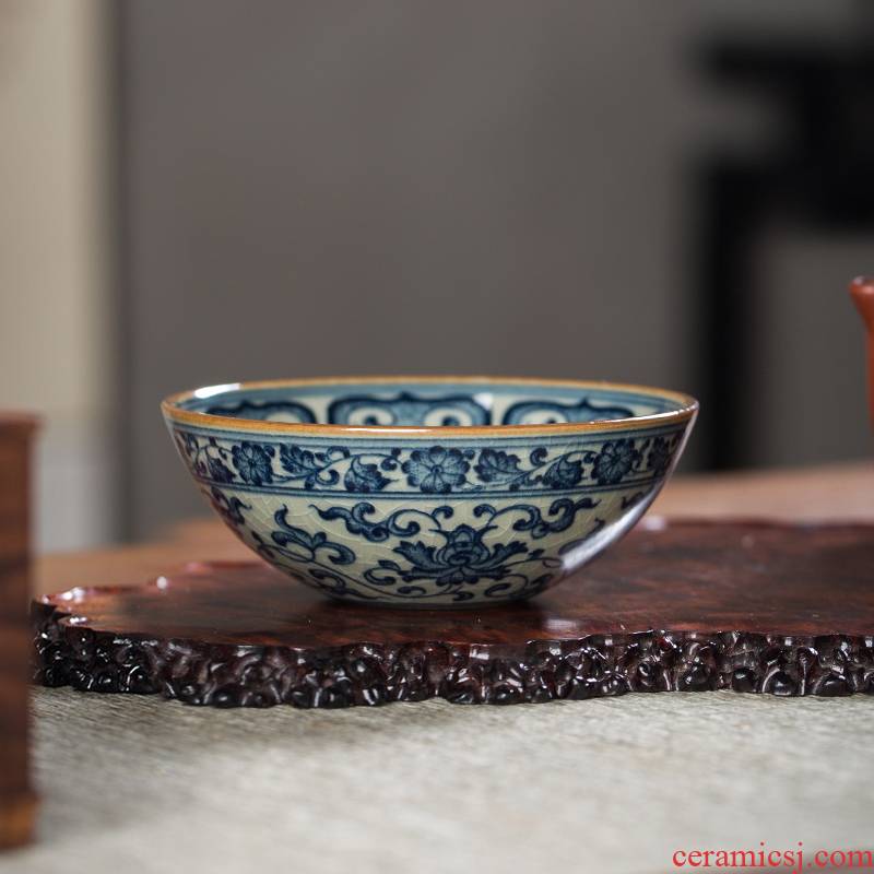 Owl up jingdezhen porcelain clay master cup painting of pu - erh tea cups hat to maintain single cup a cup of tea tea set