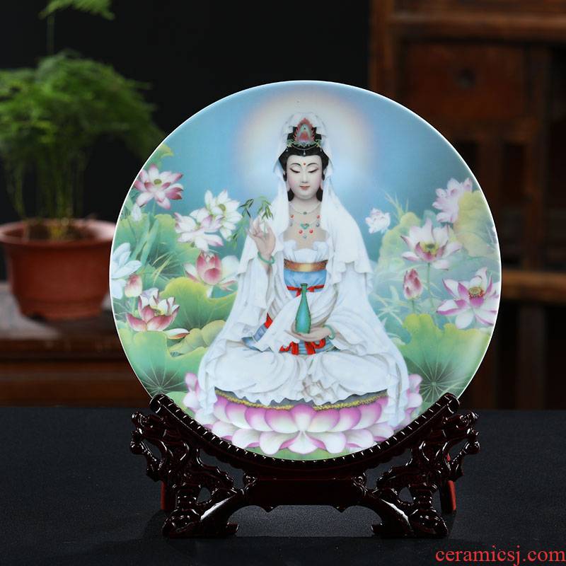 Hang dish of jingdezhen ceramics decoration plate duke guan maitreya sitting room ark, rich ancient temples modern furnishing articles