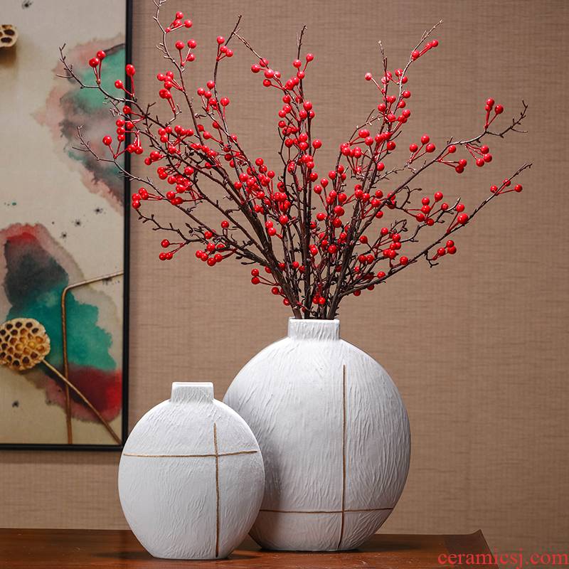Creative plain white ceramic vase desktop furnishing articles Nordic example room, household living room TV ark, flower arranging flowers