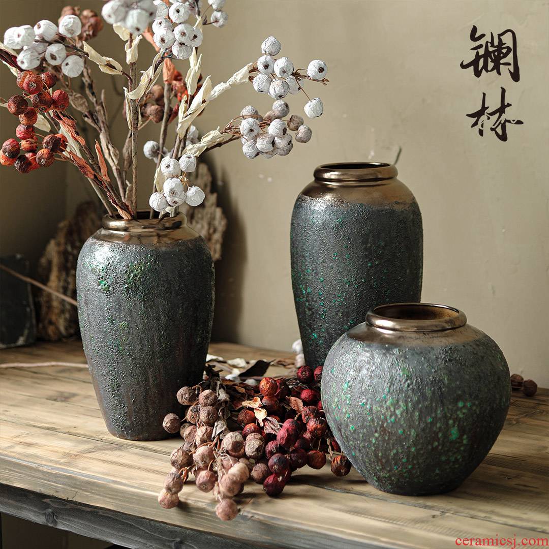 Flower arranging ceramic vase coarse TaoGan sitting room adornment is placed big Flower fleshy Flower pot to restore ancient ways do old soil POTS