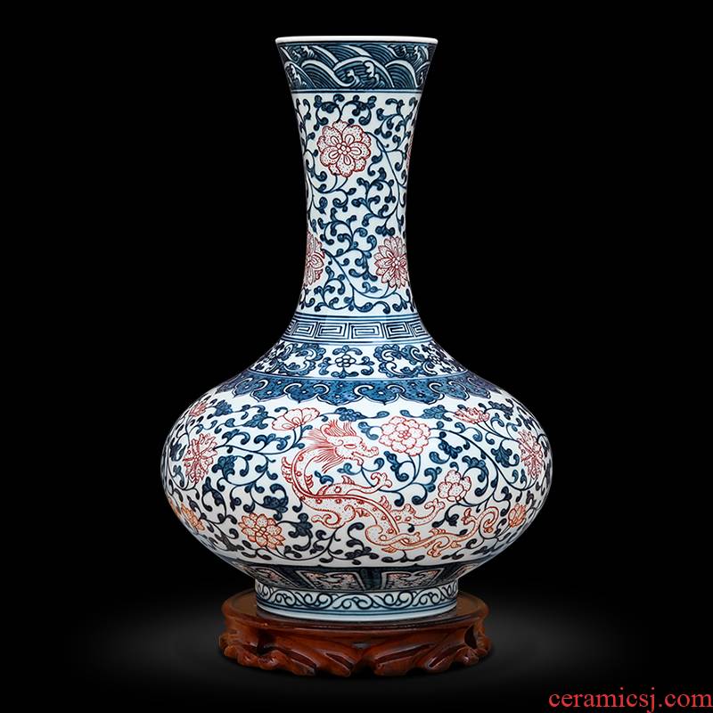To the blue and white youligong yingge ceramics hand - made dragon flat bottles