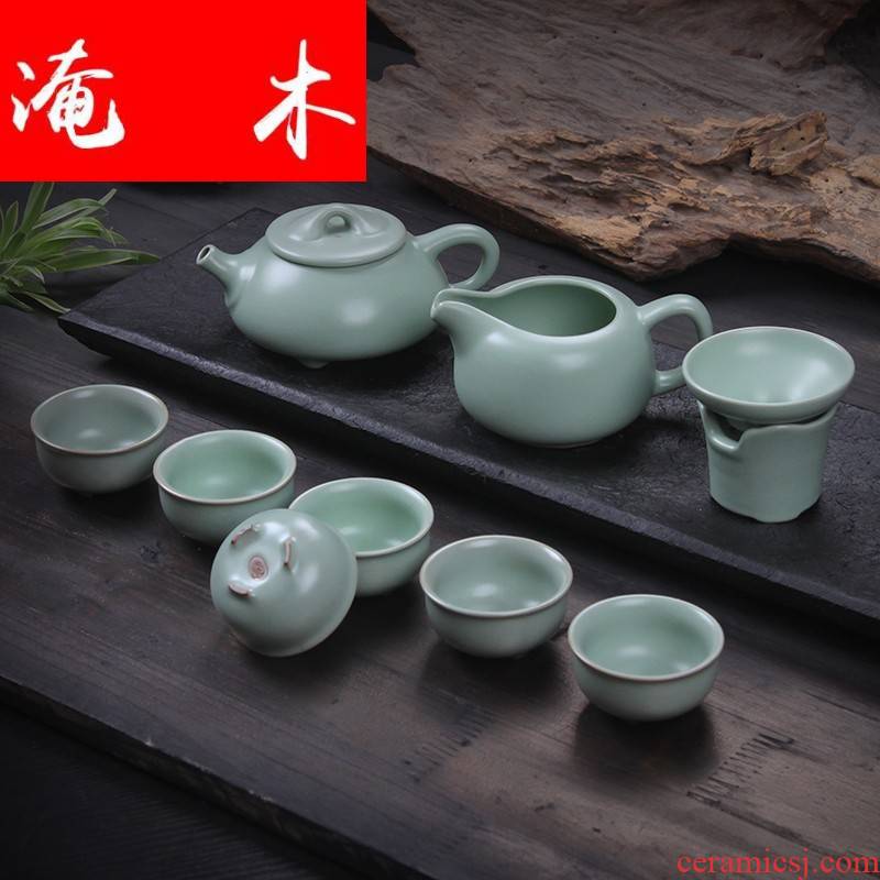 Submerged wood and wave your up tea set a cicada on the porcelain ceramic kung fu tea tea pot of a complete set of tea cups