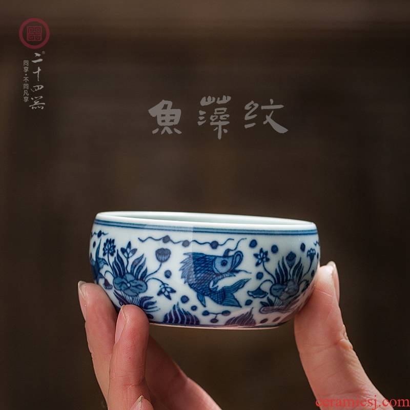 Hand the blue and white porcelain of jingdezhen ceramic all Hand kung fu master cup single cup sample tea cup, small cup single restoring ancient ways