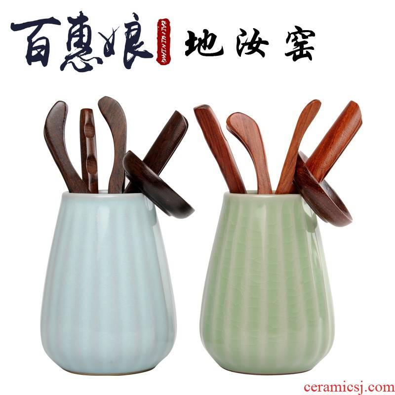 (niang your up ceramic kung fu tea tea 6 gentleman accessories furnishing articles your porcelain tea tea tin, tea spoon ChaGa