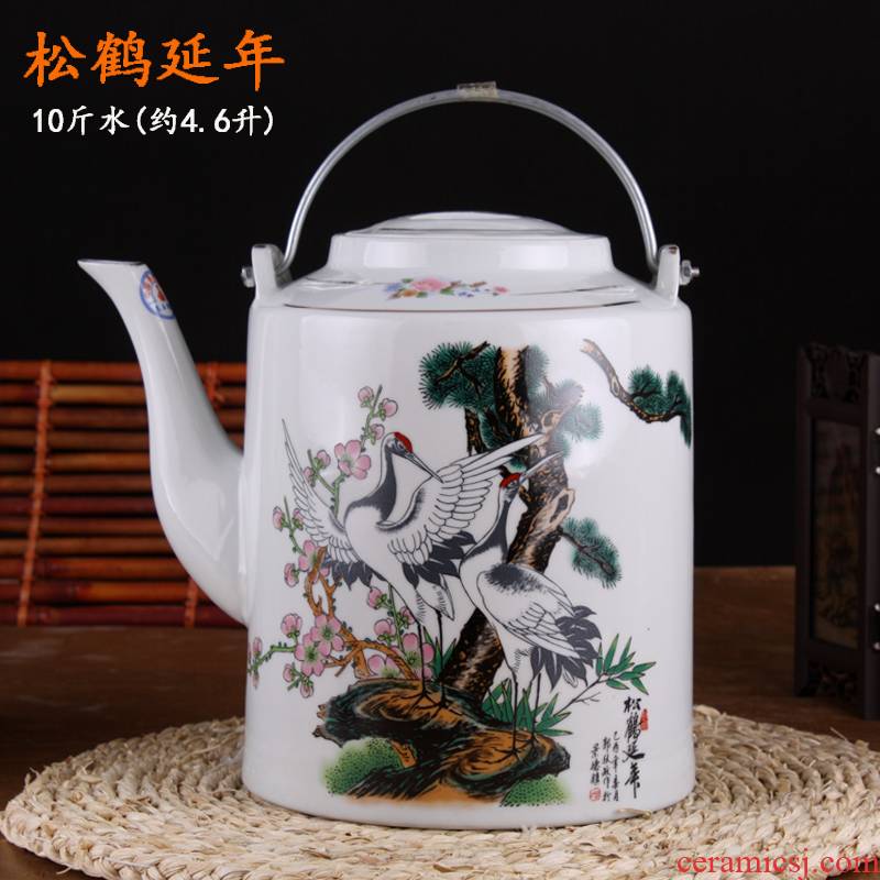 The large capacity of jingdezhen ceramic heat and cold cool large pot teapot heat resisting high temperature The blowout girder pot bag in The mail