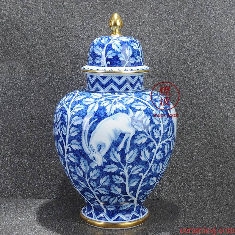 German mason MEISSEN limited works the see colour blue and white porcelain vase Capricorn the general tank