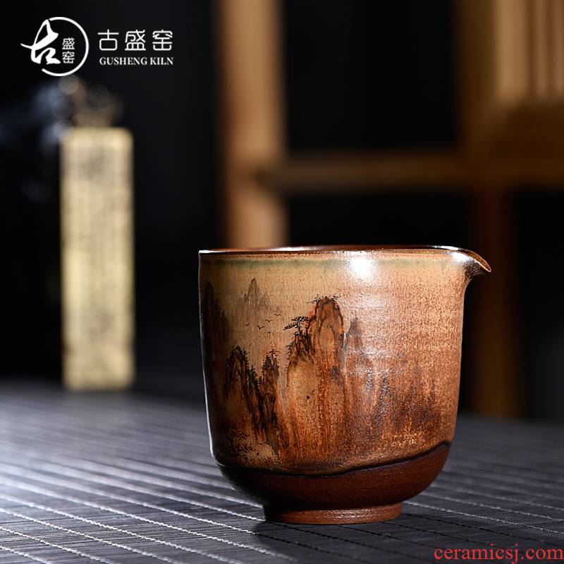 Ancient sheng up new hand made of pure wood natural dust ceramic tea set fair keller cup keller cup points