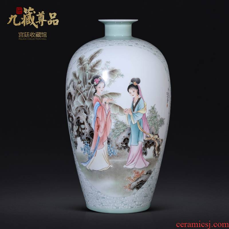 Dong - Ming li hand - made yudhoyono celadon vase carved Chinese jingdezhen ceramics sitting room porch TV ark, furnishing articles