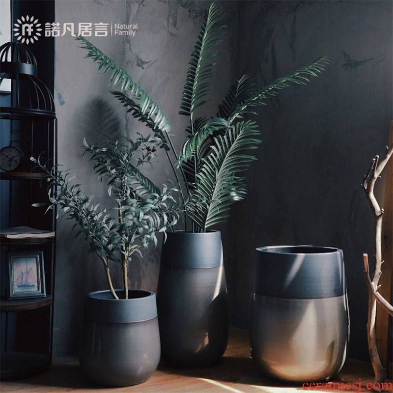 Jingdezhen Nordic ceramic vases, contracted and I sitting room flower POTS, large diameter between example furnishing articles decorative POTS