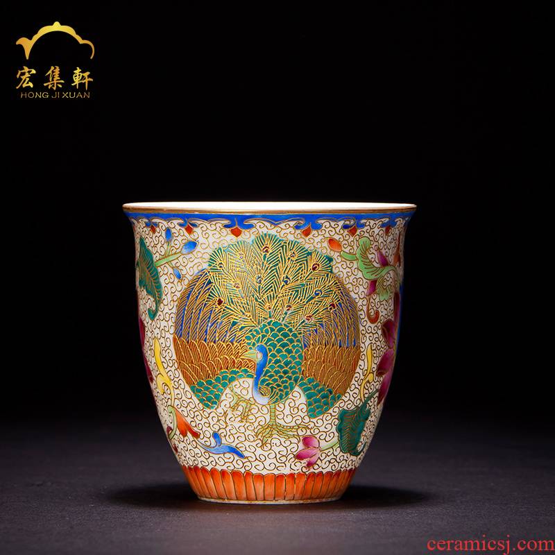 Jingdezhen tea cups ceramic wire inlay enamel see kung fu master single cup cup sample tea cup small tea cups