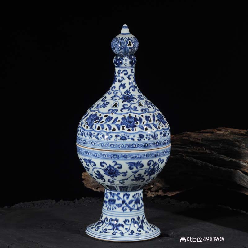 Archaize Ming xuande blue censer aromatherapy high classical jingdezhen porcelain mosquito incense buner porcelain incense buner