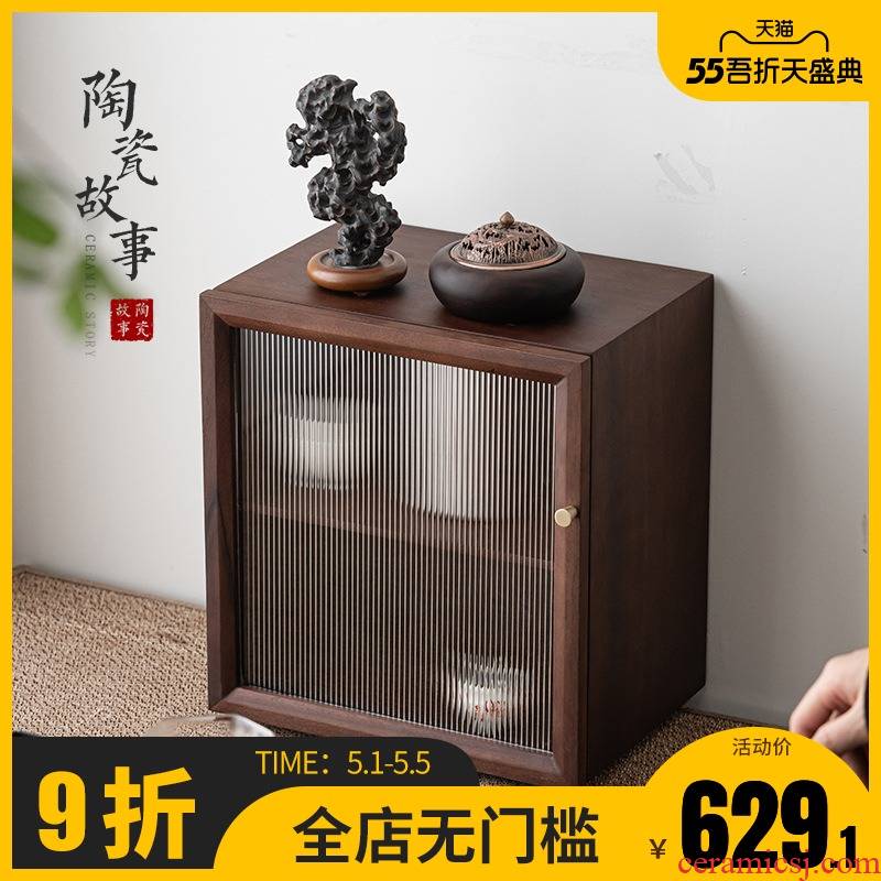 Story of pottery and porcelain tea set show the receive ark of black walnut real wood dust tank water tank of the sitting room of the new Chinese style tea table