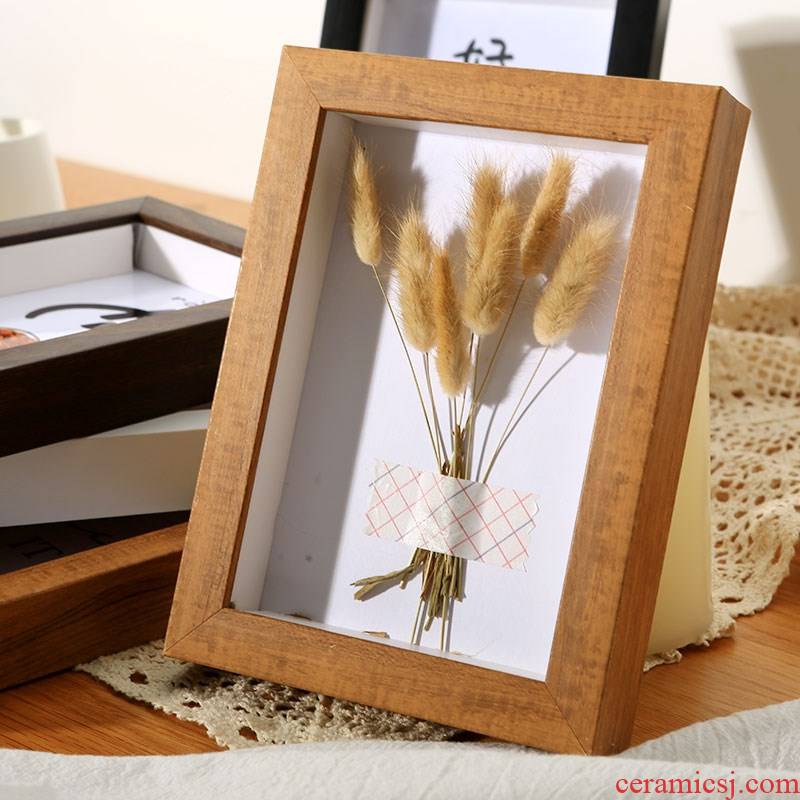 Hollow three - dimensional frame creative diy craft gift paper soft pottery clay specimens of dried flowers 6 six A3a4 7 inch frame