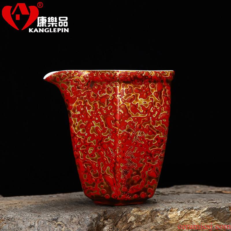 Recreation article 9.4 cm high, 8.7 cm wide Chinese lacquer rhinoceros leather lacquer tea white porcelain Angle of lu tea fair keller points