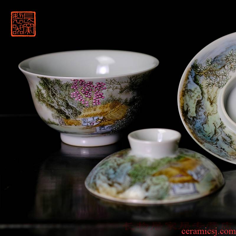 Long up offered home - cooked wen - bo xiong the teacher hand - made in pastel on beautiful figure tureen jingdezhen antique tea cups
