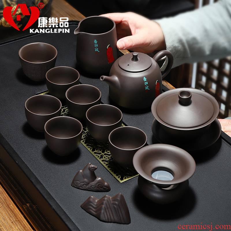 Recreational taste tea cup gift box lid bowl suit violet arenaceous kung fu tea set suit contracted household ceramics