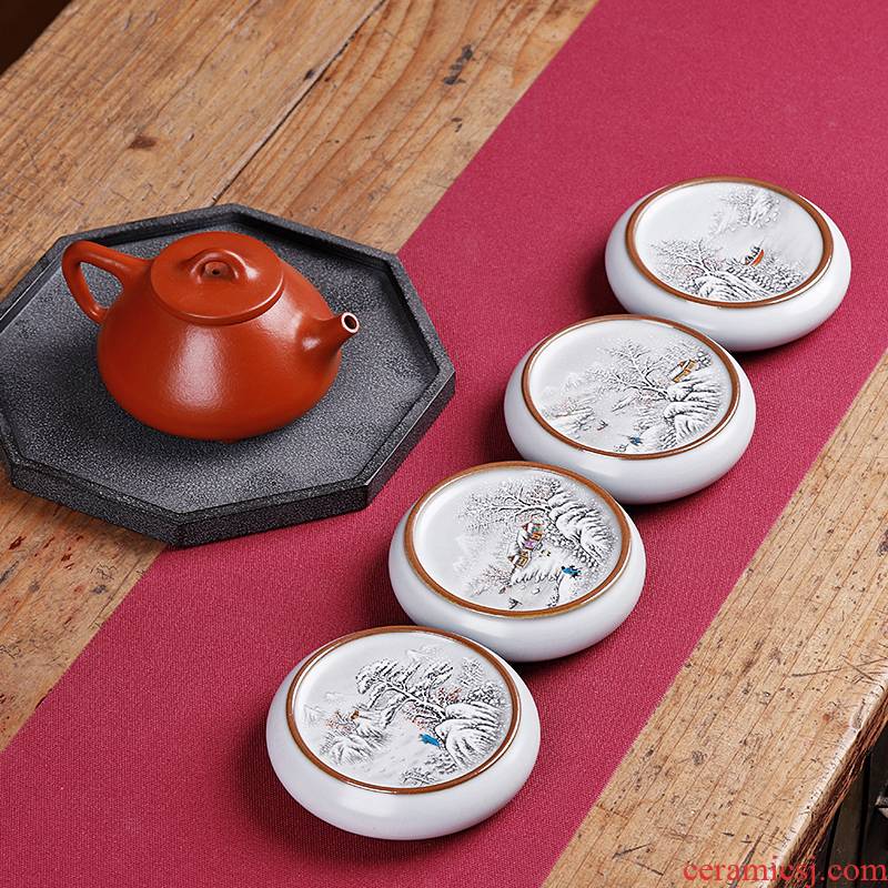 Cover your up rear jingdezhen hand - made porcelain piece can be keep lid open kung fu tea accessories checking tea cups