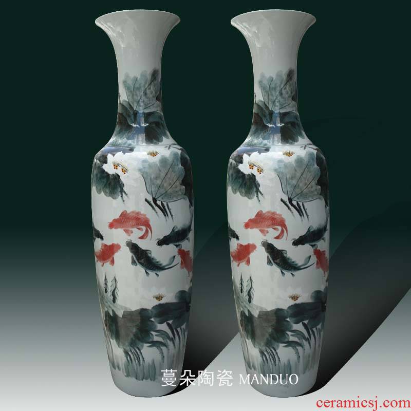 Jingdezhen hand - made years wining the French vase presented the opening a large vase 1.6 meters 1.8 meters tall