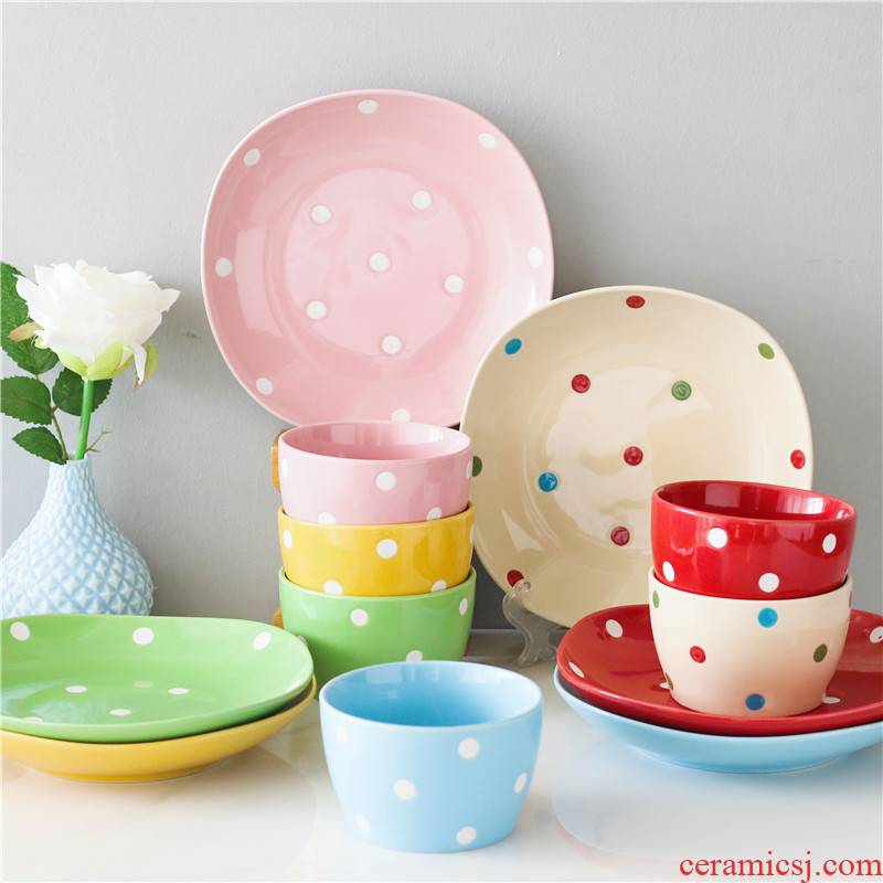 American ceramic plate wave point creative dish dish dish dish food dish household tableware suit Japanese dishes