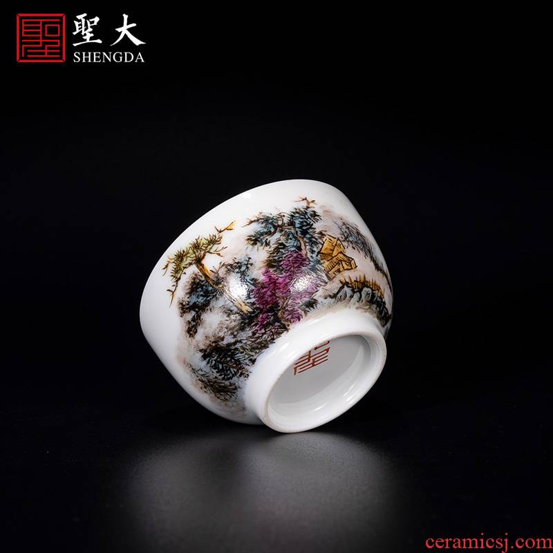Santa jingdezhen ceramic new see colour "mountain forest classical masters cup tea pure manual hand - made kung fu tea cups