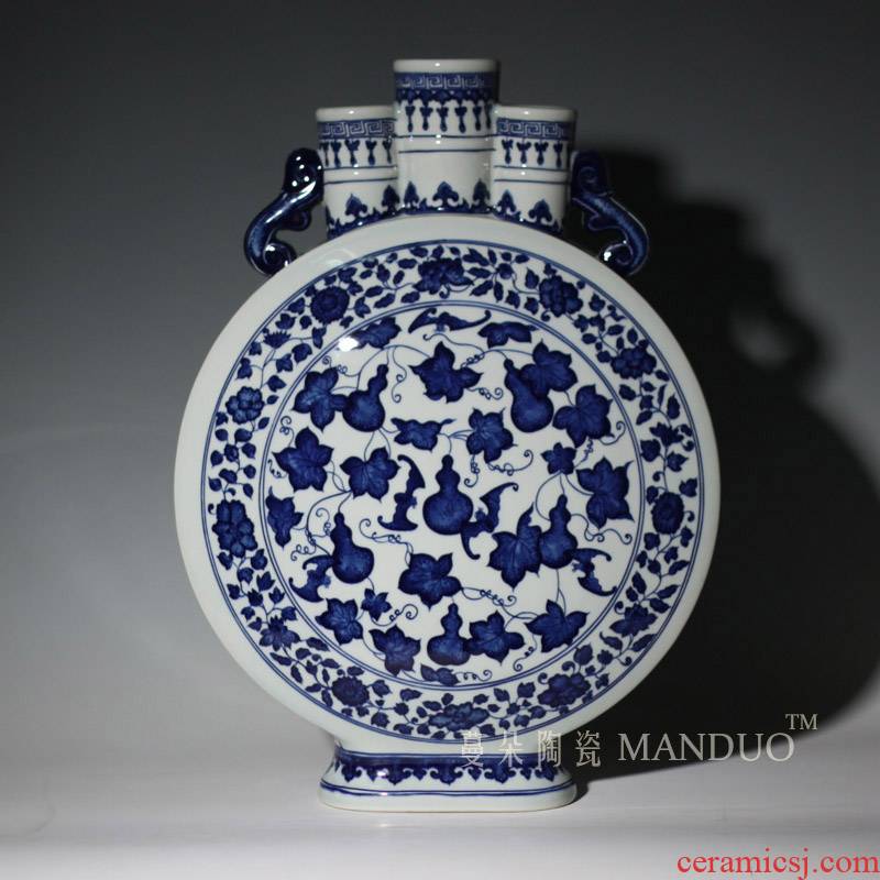 Jingdezhen guanyao three GuanBian hand - made porcelain imitation antique furniture furnishings porcelain bottle rich ancient frame decoration