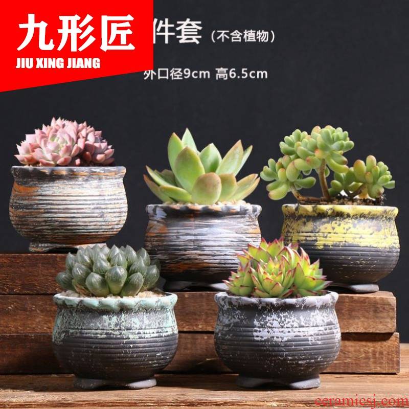 Ceramic and colorful contracted northern wind ins with tray was circular biscuit firing other green the plants potted flower POTS of flowers, fleshy