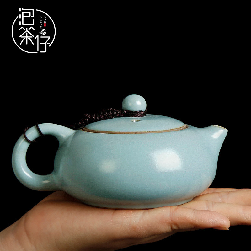 Your up green ceramic teapot bian xi shi pot days piece can raise kung fu tea set filter teapot small single pot