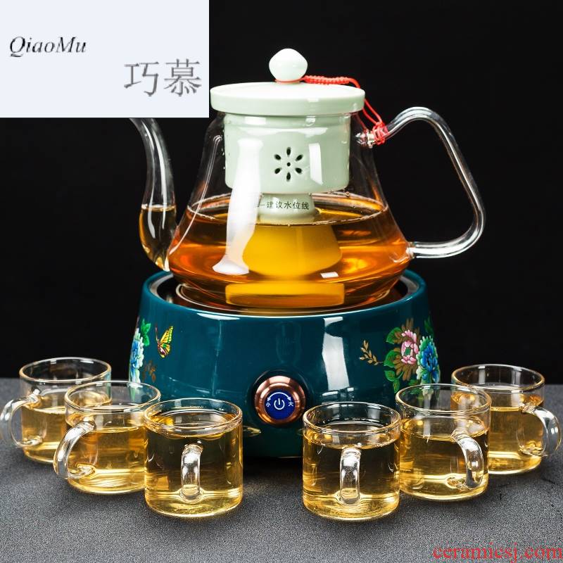 Qiao mu glass boiling kettle household black tea pu 'er tea is steaming kettle electric TaoLu boiling tea stove kettle suits for