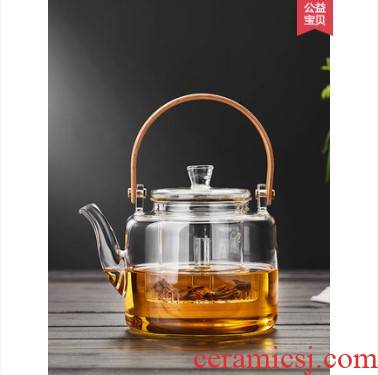 Cooking pot single electric TaoLu boil water pot of tea, heat - resistant glass high - temperature thickening girder large tea set