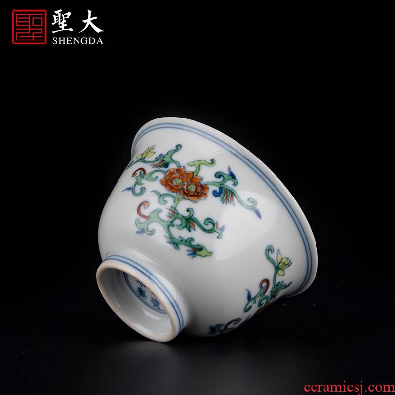 Holy big porcelain jingdezhen blue and white color bucket cncondom yongzheng lines master cup tea pure manual kung fu tea cups