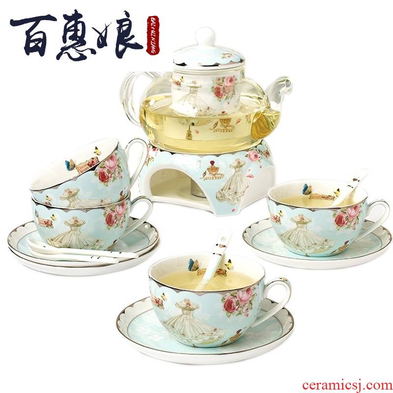 (spend niang Korean ceramic heat - resistant glass teapot teacup continental ins afternoon tea fruit tea tea set