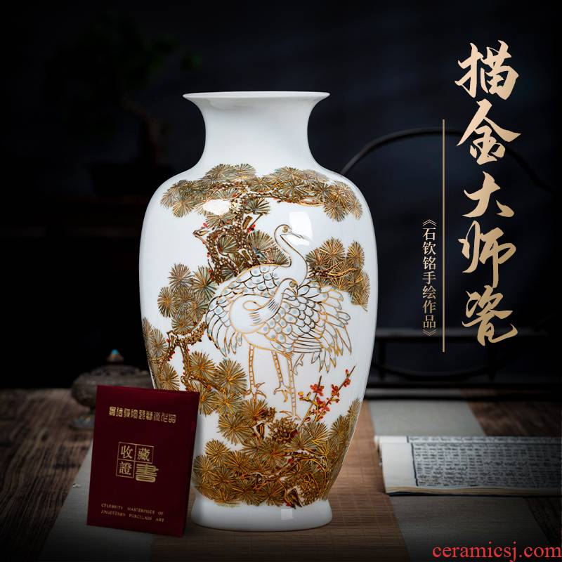 Jingdezhen ceramic paint hand - made vases furnishing articles sitting room flower arranging office of new Chinese style decoration porcelain arts and crafts
