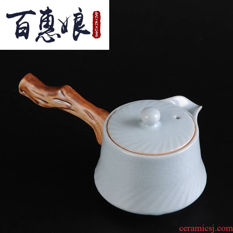 (niang your up side pot of your porcelain teapot ceramic kung fu tea tea, Chinese style household creative single restoring ancient ways