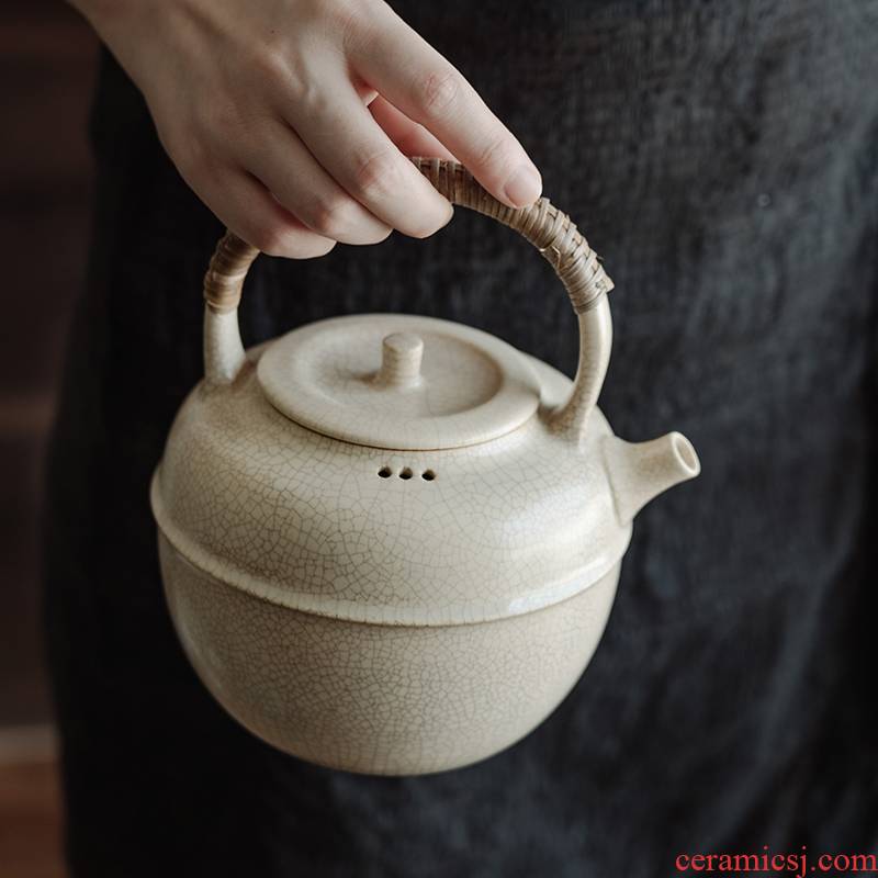 TaoMingTang plant ash pot boiling kettle round bead waist line girder capacity of 800 ml to send the old white tea 】 【