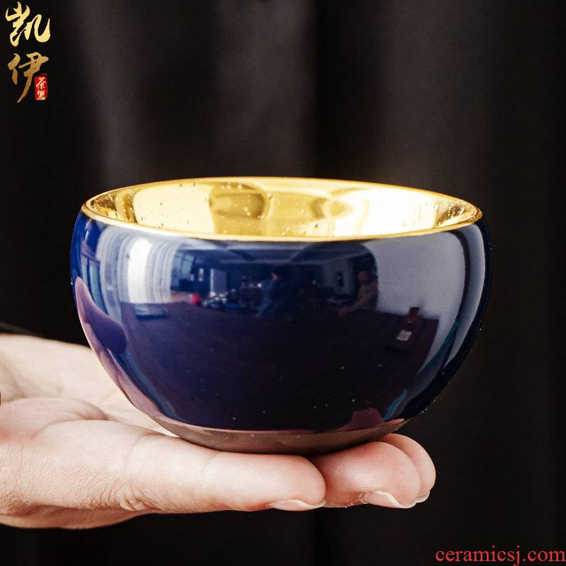 Small bowl of gold cup cup master cup ceramic iron sample tea cup kung fu tea cups jinzhan cup high - grade personal cup