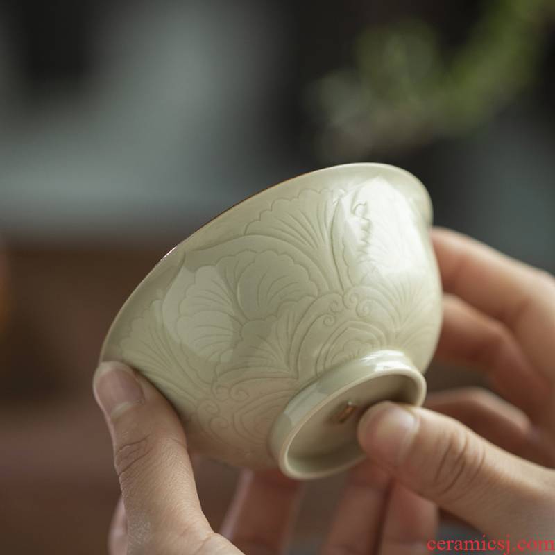 Jingdezhen up dust action turn koubei checking glass its cup single cup sample tea cup cup kung fu master