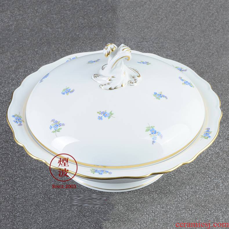 German new clipping colorful flower banquet tureen mason MEISSEN porcelain arts and crafts