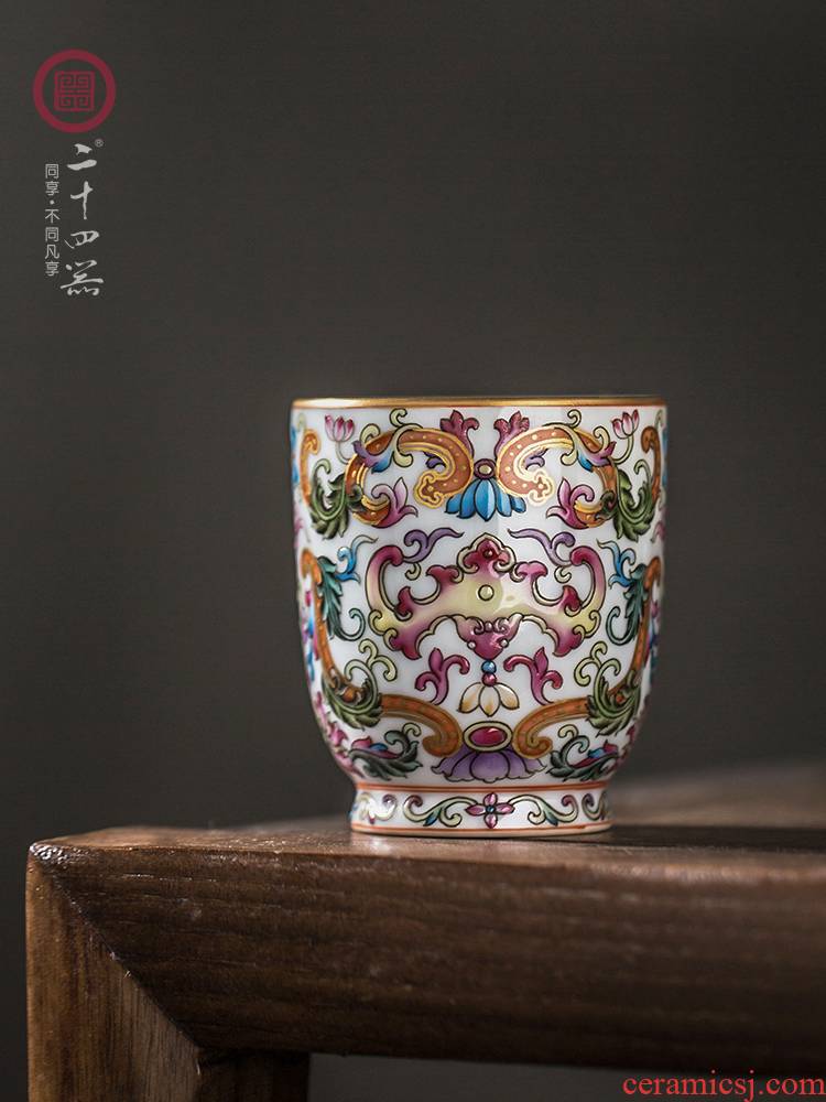 24 is pastel master cup single CPU jingdezhen hand - made ceramic kung fu tea cups sniff a single sample tea cup