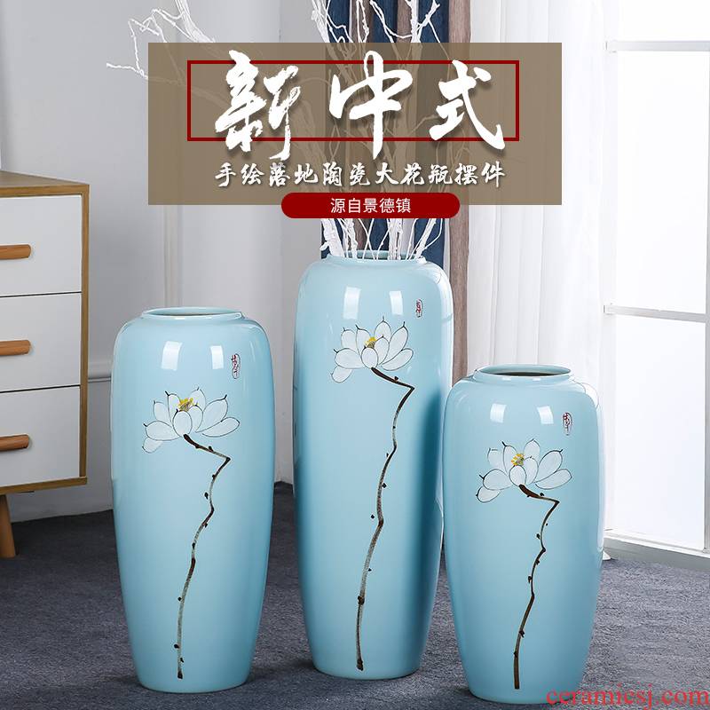 Ground ceramic vase large porcelain vases creative modern Chinese style living room home TV ark adornment furnishing articles