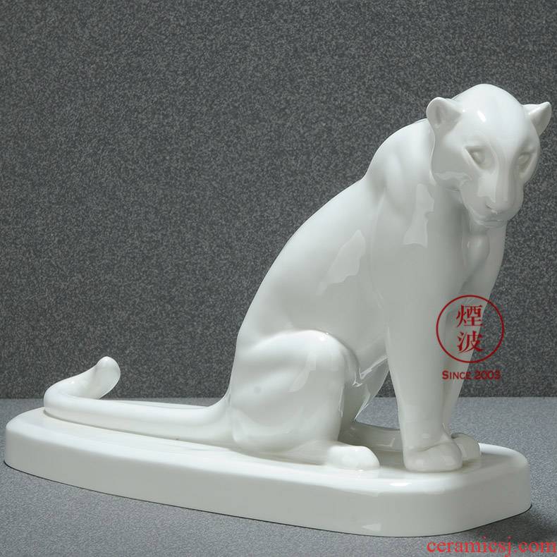 German animal MEISSEN porcelain porcelain mason plastic small white leopard handicraft furnishing articles home act the role ofing is tasted