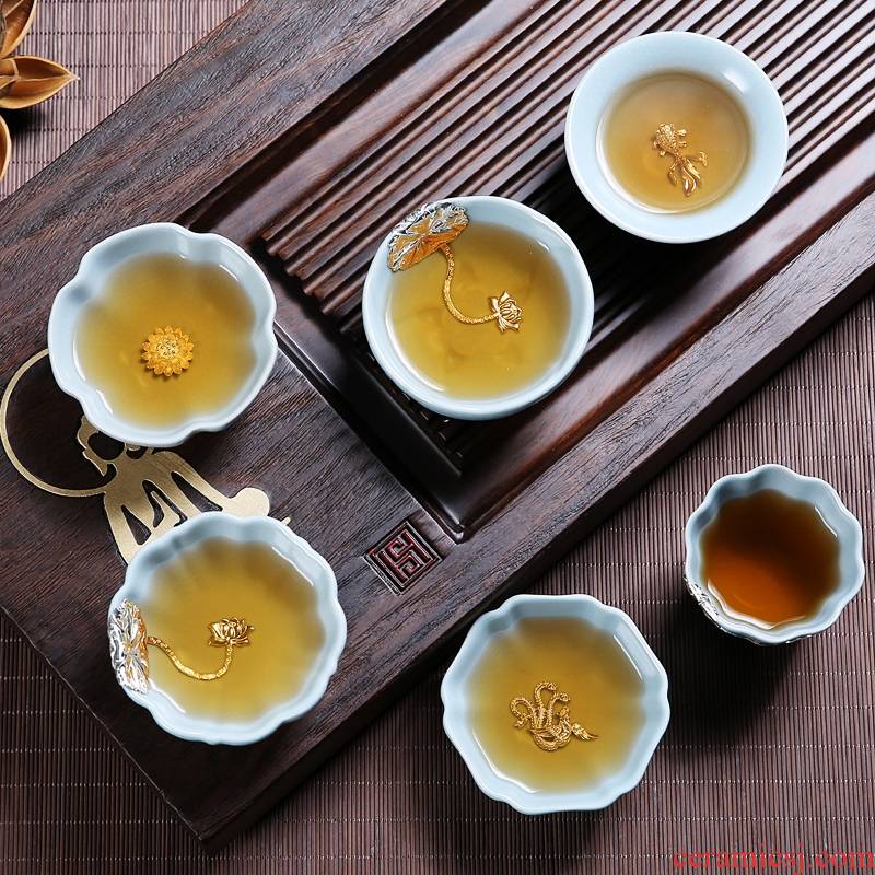 Qiao mu kung fu tea set single cup sample tea cup ceramic cups recover your up on household checking silver inlaid with silver