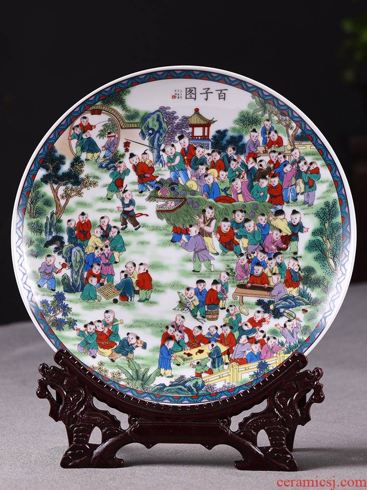 Jingdezhen ceramics, the ancient philosophers figure hanging dish Chinese style household, sitting room porch TV ark, rich ancient frame decorative plate is placed