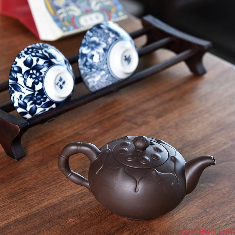 Hui shi creative violet arenaceous black mud kung fu tea accessories motorcycle it xi shi pot teapot tea kettle