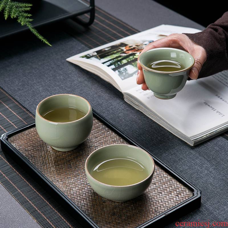 Jingdezhen up kung fu tea cup ice crack ceramic masters cup single cup large personal special sample tea cup bowl is light